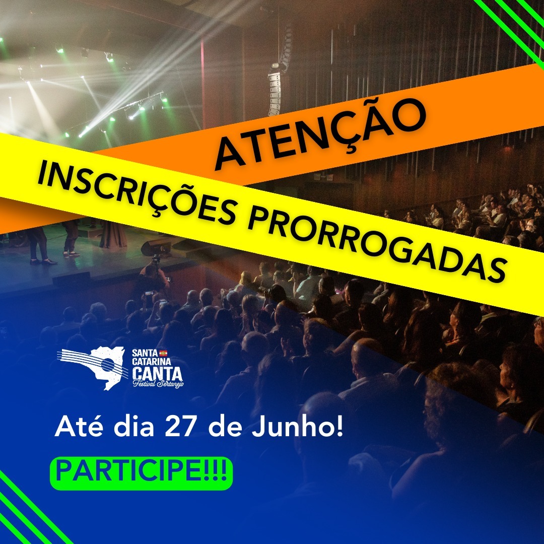 Inscrição do “SANTA CATARINA CANTA Festival Sertanejo” encerram nesta